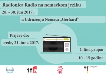 Radio-Workshop in deutscher Sprache für Kinder und Jugendliche (Sombor, 28. - 30. Juni 2017)