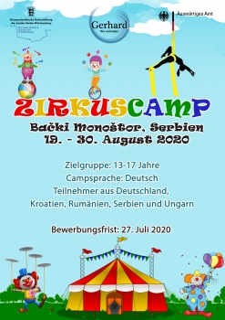 OTKAZAN - Zirkus TALENTum: Prekogranični cirkus-kamp na nemačkom jeziku, Bački Monoštor, 19. - 30. avgust 2020.
