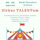 Zirkus TALENTum: Prekogranični cirkus-kamp na nemačkom jeziku  Bački Monoštor, 9.-20. avgust 2022.