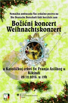 Poziv na Božićni koncert Nemačke ambasade