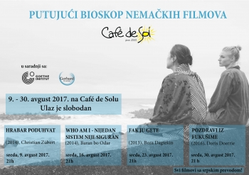 „Putujući bioskop“ – najgledaniji nemački filmovi biće prikazani na Cafe de Solu u Somboru
