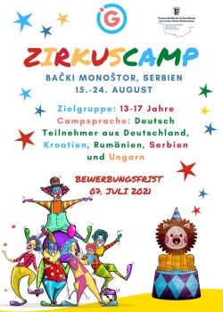 Zirkus TALENTum: Grenzüberschreitendes Zirkuscamp mit sprachförderndem Charakter, 15.-24. August 2021, Bački Monoštor, Serbien